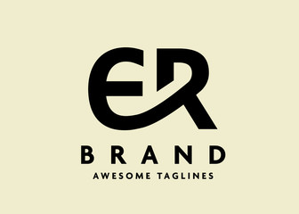 creative initial bold letter er logo strong vector concept
