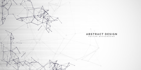 Geometric abstract background with connected line and dots. Network and connection background for your presentation. Digital technology background and network connection.  vector illustration