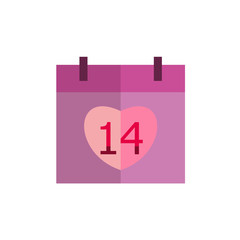 Valentine icon. Love calendar flat icon.