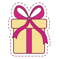 Gift with bowtie vector design