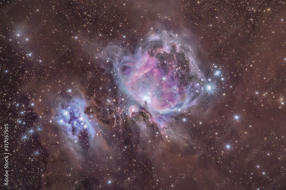 Wall mural m42 the great orion nebula 11 x 5 minute image stack, cornwall, uk