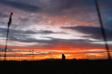 Silueta en el atardecer