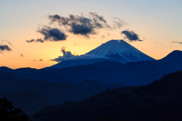 Fototapeta na wymiar Mt. Fuji seen at Takaori