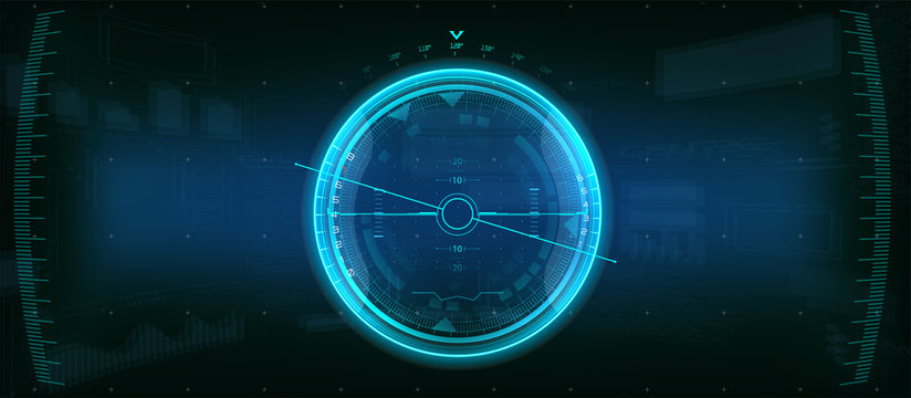 Gadget HUD. Futuristic User Element. The device shows the level of inclination. aircraft device. GUI HUD dashboard interface elements. Spaceship concept