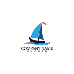 Sailing boat, Daily cruises, sea travel, vector logo-icon