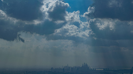 Photo Of Dubai Modern towers and skyscrapers in raining season,  Dubai UAE
