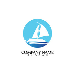 Sailing boat, Daily cruises, sea travel, vector logo-icon