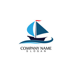 Sailing boat, Daily cruises, sea travel, vector logo-icon