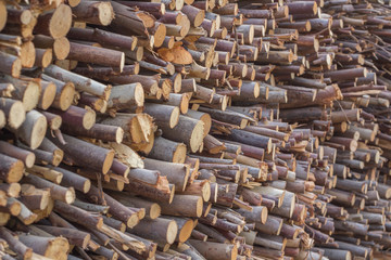 Accurately stacked fire wood