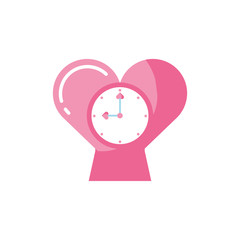 Isolated heart clock vector design