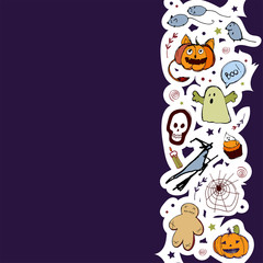 Vector handdrawn illustration. Halloween card, poster, banner invitation EPS 10