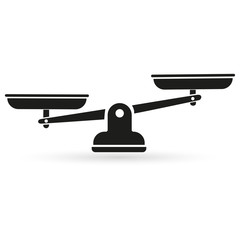 Scales, Flat design, Libra, vector illustration