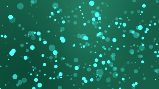 Dark green underwater animation with floating bubble light particles.