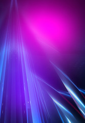 Ultraviolet abstract light. Diode tape, light line. Violet and pink gradient. Modern background, neon light. Empty stage, spotlights, neon. Abstract light.