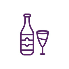 Isolated wine cup and bottle vector design