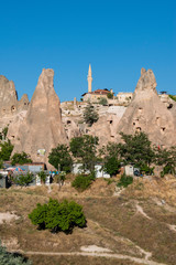 Cappadocia, Turkey, Europe: landscape of the famous region resulted from thousands of years of...