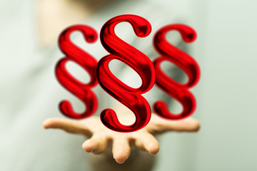 paragraph law sign digital in hand
