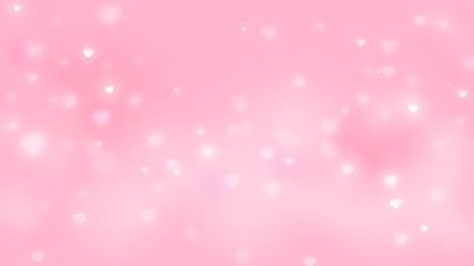 Fototapeta na wymiar Pink heart-shaped bokeh background for Valentine's day 
