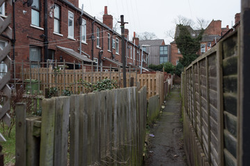 Wooden fence in Wakefield city