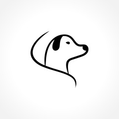 Dog Head Logo Design Vector Template. Character Face Dog Icon With Black Color