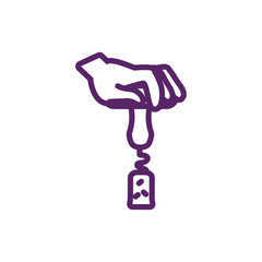 Isolated hand with wine corkscrew vector design