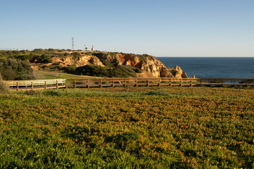 Obraz premium Ponta da Piedade farol Lighthouse in Lagos, in Portugal