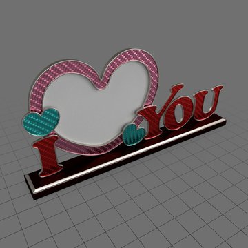 Heart shaped photo frame with text