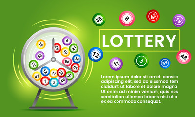 Fototapeta premium Spin the drum with bingo balls. Lottery Counter.