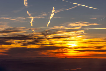Beautiful aerial view from  aircraft window