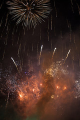 fireworks in the night sky