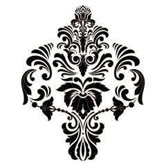 Vector damask element. Isolated damask central illistration. Classical luxury old fashioned damask ornament, royal victorian texture for wallpapers, textile, wrapping