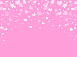 Hearts romantic background, cute Valentine design, vector illustration