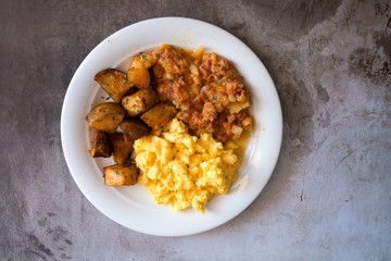 Scrambled Eggs with Corn beef Hash