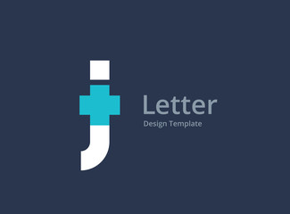 Obraz premium Letter J cross plus logo icon design template elements