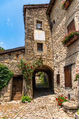 Naklejka premium Ancient medieval town La Scola, Italy