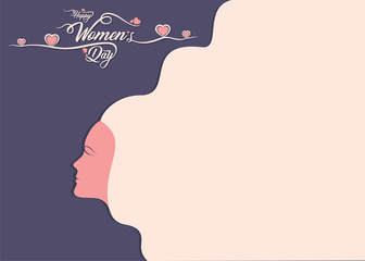 Happy International women's day greeting card design