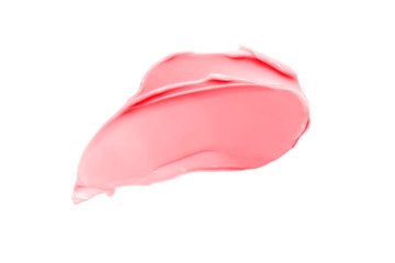 Beautiful delicate pink smear of BB face cream on a white background isolated. Tonal Foundation is...