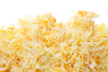 Sauerkraut With Carrot Isolated On White Background
