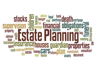 Estate planning word cloud concept