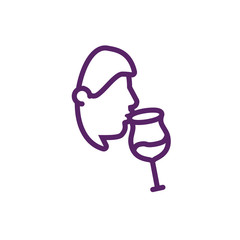 Isolated man with wine cup vector design