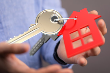 Real Estate Agent house hand concept.