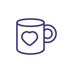 Isolated coffee mug with heart vector design