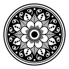 Mandala decorative round ornament. Can be used for greeting card, phone case print, etc. Hand drawn background