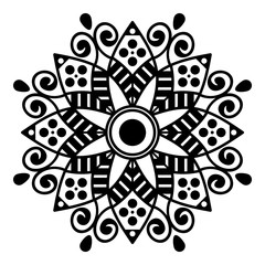 Ethnic Mandala ornament, circular decorative element. Hand drawn background. Can be used for greeting card, phone case print, etc.