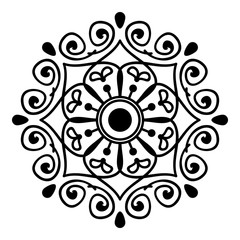 Ethnic Mandala ornament, circular decorative element. Hand drawn background. Can be used for greeting card, phone case print, etc.