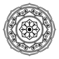 Ethnic Mandala ornament, circular decorative element. Hand drawn background. Can be used for greeting card, phone case print, etc.