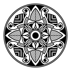 Ethnic Mandala ornament, circular decorative element. Hand drawn background. Can be used for greeting card, phone case print, etc.