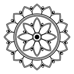 Ethnic Mandala ornament, circular decorative element. Hand drawn background. Can be used for greeting card, phone case print, etc.