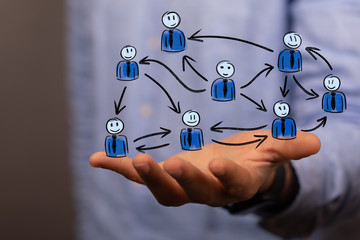 group of people talking in social network.