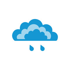 Symbols of clouds and light rain. Abstract concept, icon. Vector illustration.
